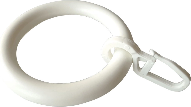 Obročki za zavese s kaveljčkom, beli (10 kos)