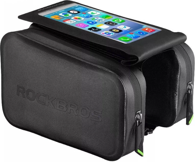 Kolesarska torba s etuijem za telefon ROCKBROS, vodoodporna, črna