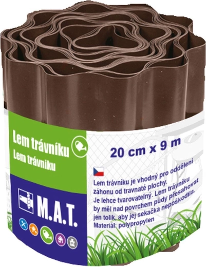 Plastični robnik trate 20 cm × 9 m, rjav