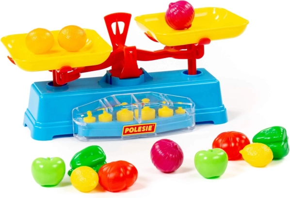 Igralna tehtnica + komplet živil - 12 delov