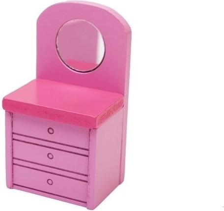 Vanity table with mirror for care-and-style play