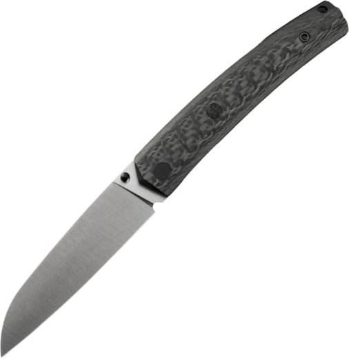 Petrified Fish Patte V5 folding pocket knife with sheepfoot blade and carbon fiber handle