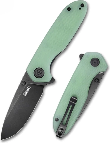 Kubey Belus Jade pocket knife 7.5 cm G10 with clip