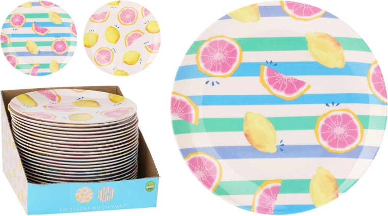 Plitek krožnik iz melamina 25 cm s sadnim motivom