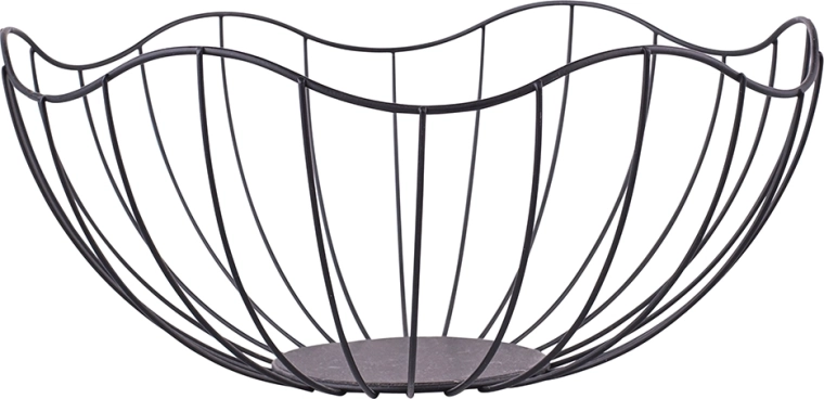 Kovinska žičnata košarica Altom design, črna, 28 × 12 cm