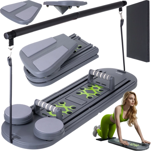 Večnamenska pilates deska TRIZAND 97 × 35 cm z ročaji za vadbo