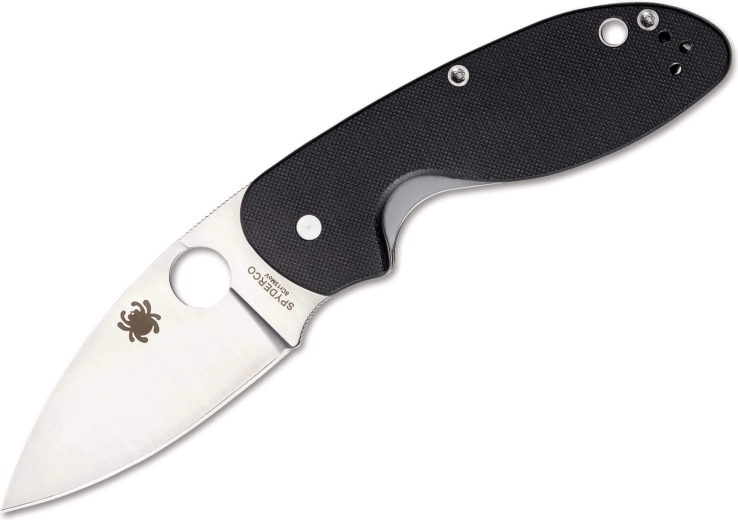 Spyderco Efficient Plain folding pocket knife 7.6 cm, black, G10
