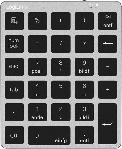 Brezžična numerična tipkovnica Bluetooth 5.0 s tihimi tipkami