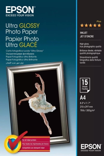 Fotografski papir Ultra Glossy A4, 300 g/m², 15 listov