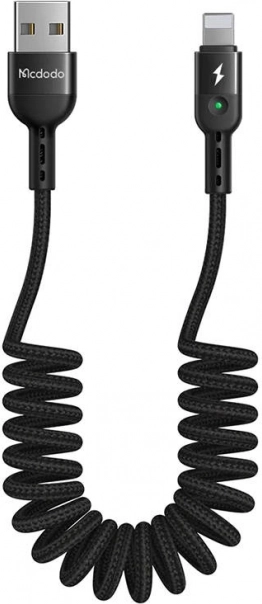 Vzmetni kabel USB Lightning Mcdodo črn 1,8 m
