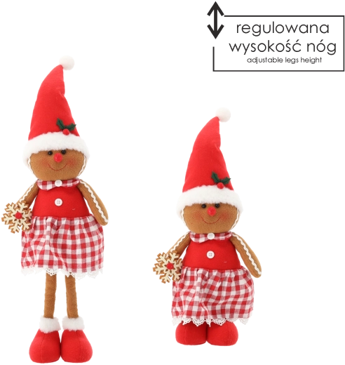 Božična dekoracija medenjakovo deklico s teleskopskimi nogami