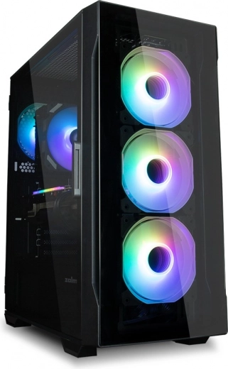I3 Neo TG mid tower RGB črna računalniška ohišja s 4 ventilatorji