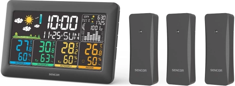 Meteorološka postaja Sencor SWS 6300 s 3 brezžičnimi senzorji