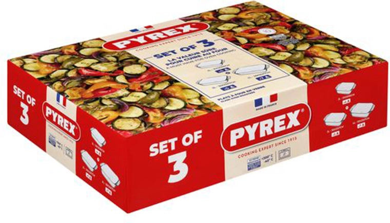 Set steklenih pekačev PYREX 2 l, 3 l in 4 l