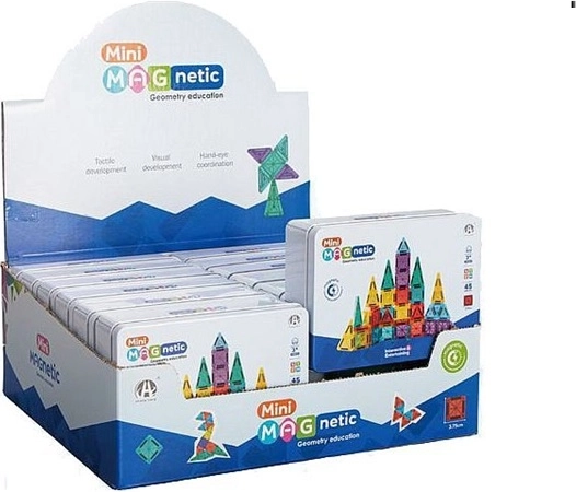 Mini magnetni konstrukcijski set v posodici, 45 kosov