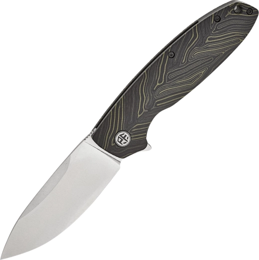 Petrified Fish Terra pocket knife 9 cm, stonewash, green Gmascus