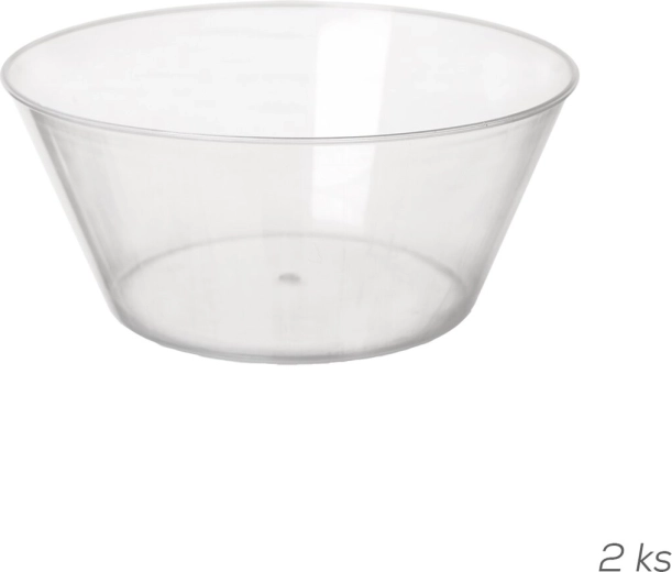 Transparent Plastic Bowl 750 ml - 2 pcs