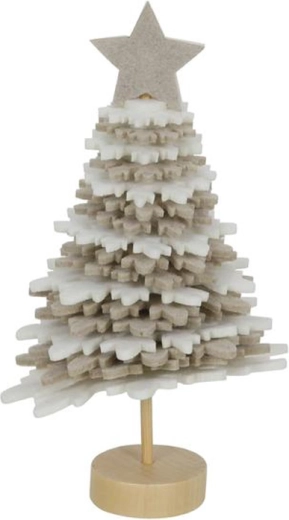 Božična dekoracija smrečica 16 cm – bela/ bež