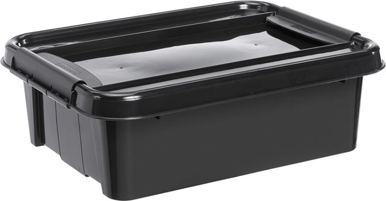 Shrambna škatla 21 l s pokrovom, črna, reciklirana plast
