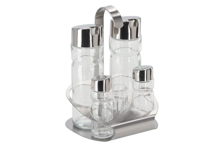 5-delni komplet začimb iz stekla in nerjavnega jekla