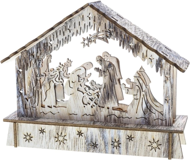 Retlux wooden Christmas nativity scene with LED lighting