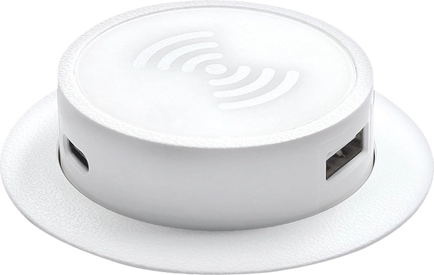 Solight izvlečni brezžični polnilnik Qi 15 W z USB-A in USB-C PD 20 W, bel