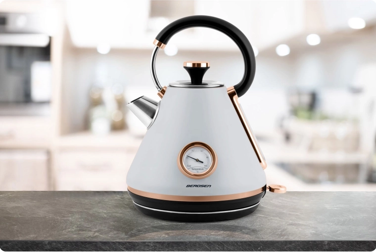 Kovinsko ohišje, snemljiv pokrov in filter proti vodnemu kamnu