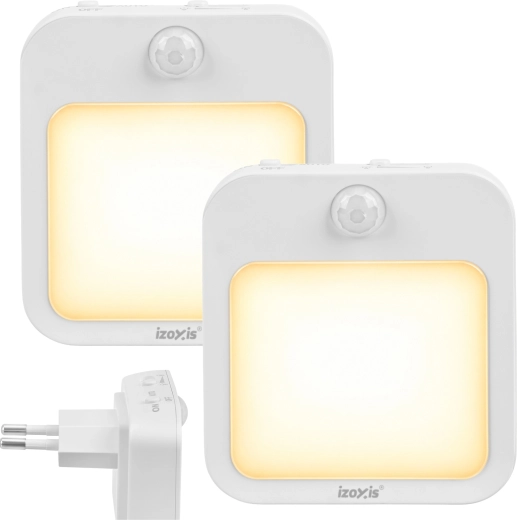 Izoxis LED Night Light with Motion and Dusk Sensor, 2 Pieces
