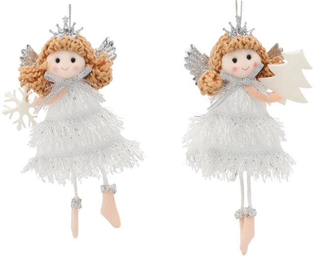 Božična viseča dekoracija angelček 8 × 16 cm