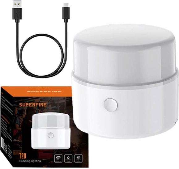 Kamp svetilka SUPERFIRE T20, 180 lm, USB polnjenje
