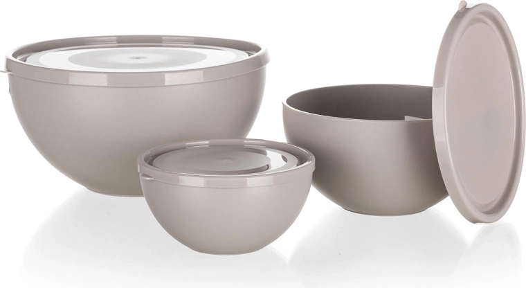 Set plastičnih skled s pokrovi CULINARIA LATTE 0,2 l + 0,5 l + 1,2 l