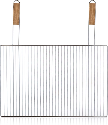 Žar rešetka BBQ 60 × 40 cm z lesenimi ročaji