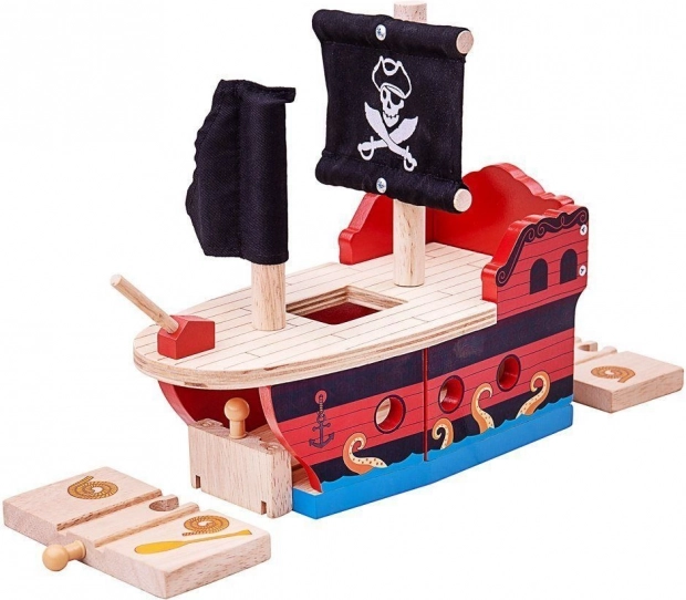 Piratiška galera Bigjigs Rail