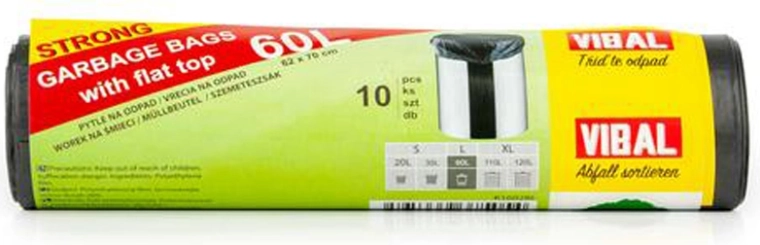 Vreče za odpadke 60 l, 10 kos