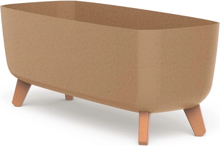 Cvetlični koritnik na nogicah Gracia Case Eco Wood 58 cm – samozalivalni, naturo