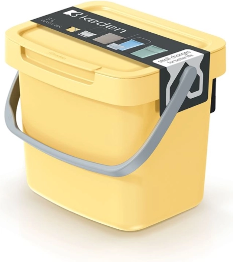 Koš za odpadke 3 l s svetlo rumenim pokrovom SYSTEMA Q COLLECT