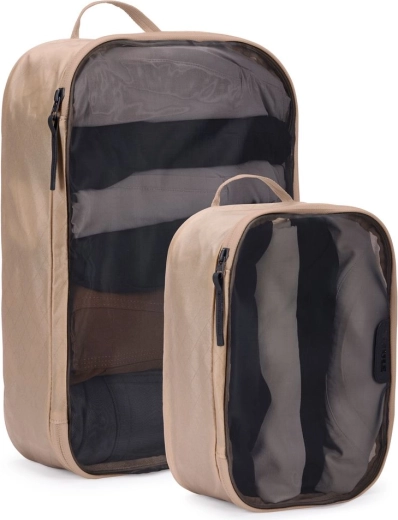 Thule packing cubes set (1× medium + 1× small) in soft beige