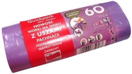 Vreče za odpadke z ročaji 60 l, 60 × 72 cm, vonj sivke