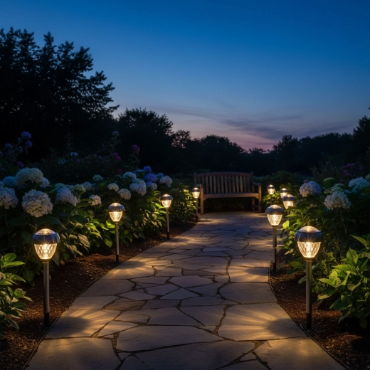 Diskretna topla osvetlitev za poti in vrt