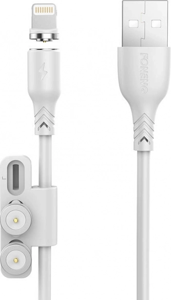 Magnetni polnilni kabel 3v1 FONENG X62, USB na USB‑C / Lightning / Micro USB, 1 m, bel