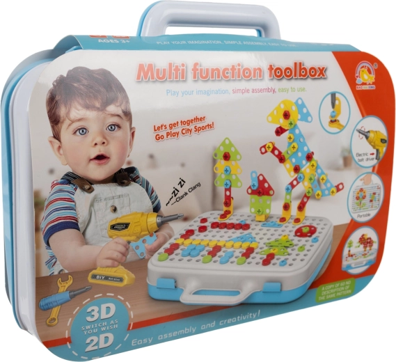Iso trade creative mosaic with children's screwdriver and drill (196 pieces)