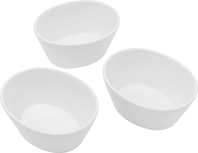 Regular komplet 3 porcelanastih posodic za omake (dip) 10 cm