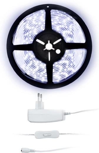 Solight LED-trak s hladno belo svetlobo, 5 m z adapterjem