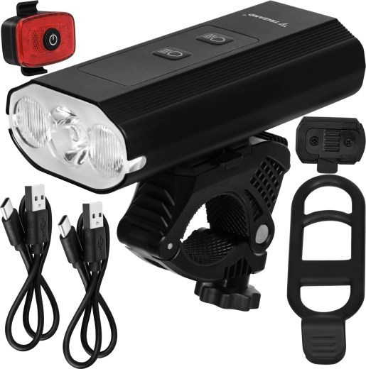 Trizand komplet kolesarskih luči LED 1300 lm (sprednja + zadnja), USB‑C, 5200 mAh, IP65