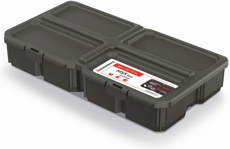 Organizator za orodje MSX Box, črn, 28,5 × 15,8 × 5,7 cm