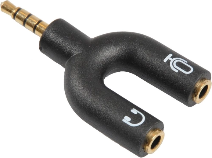Sencor adapter 3,5 mm, 4-polni priključek jack na 2 × 3-polni priključek jack