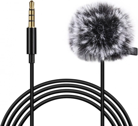 Puluz sponka mikrofon 3,5 mm z veterno zaščito, kabel 1,5 m