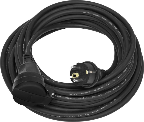 Podaljšek 10 m IP44, gumijasti kabel H07RN-F 3×1,5 mm²