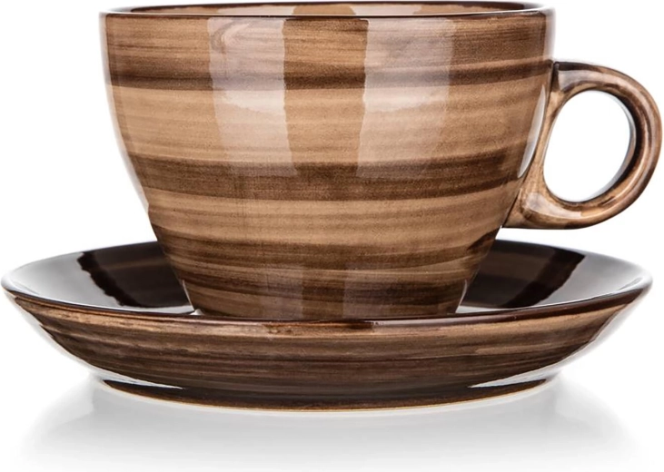 Elegantna rjava glazura z nežnim črtastim vzorcem