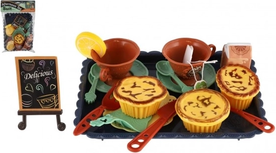 Children's tea set with plastic tray